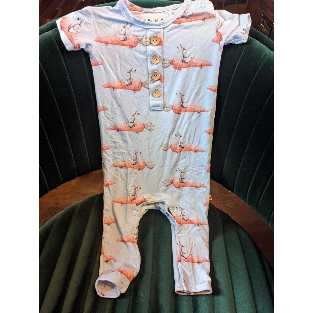 Little Bum Bums Fast and Furious Bunny and Carrot Romper 3-6m